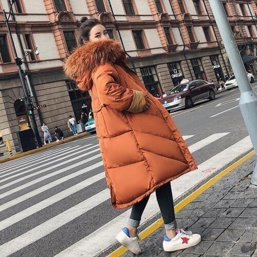 Clothes Fund Overknee Winter Loose Coat Woman Korean Easy BF Thickening Cotton-padded Jacket Woman New Even Cotton Cap