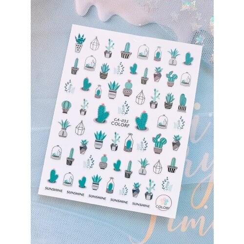 Plant Cute Stickers Nail Stickers Sliders for Nails Decorations Nail Art Sticker Foil for Nails All for Manicure Design 2021