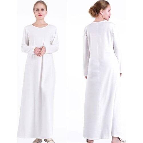 Muslim Inner Dresses For Women Abaya Inside Long Dress Eid Ramadan Fashion Muslim Hijab Dress Arabic Turkish Islamic Clothing