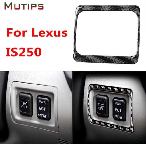 Mutips TRC Switch Button Frame Panel Cover Decoration Carbon Fiber Stickers Car Accessories For LEXUS IS250 300 350C 2006-2012
