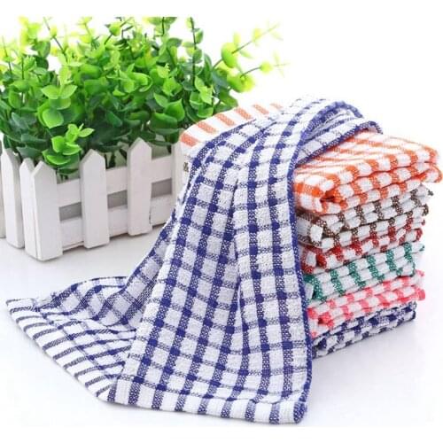 Soft Plaid Absorbent Kitchen Table Dishcloth Cotton Cleaning Cotton Tea Towel Tea Towels Are Easy To Clean And Odorless