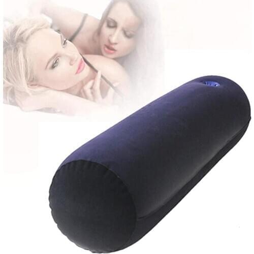 Inflatable Flocking Couple Sex Body Position Pillow Cylindrical Cushion Pump