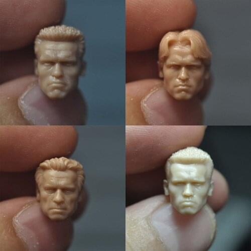 Unpainted 1/18 Arnold Schwarzenegger Head Sculpt PVC Male Soldier Head Carving Fit 3.75'' JOYTOY ORI TOY Action Figure