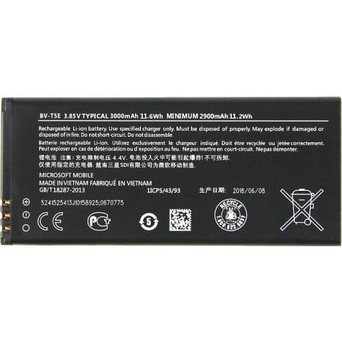 Original BV-T5E phone battery for Nokia Lumia 950 RM-1106 RM-1104 RM-110 McLa BVT5E 3000mAh