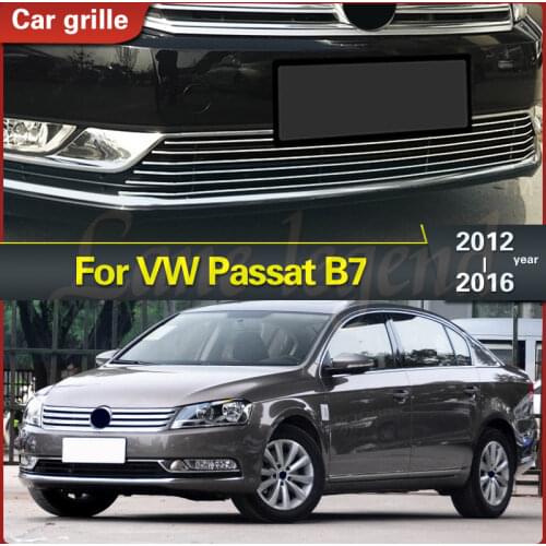 For Volkswagen VW Passat B7 2012-2016 stainless steel Front Lower Grill Grille Cover Trims Refit racing grill Car grille