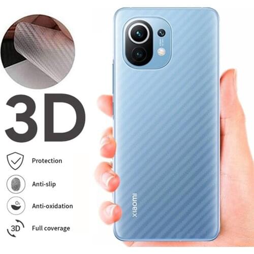 5Pcs Back Carbon Fiber Film For Xiaomi Mi 11 Note 10 Ultra 10T 9T 9 Lite Poco F3 M3 X3 NFC Pocophone F1 Redmi Note 10 9 8 7 Pro