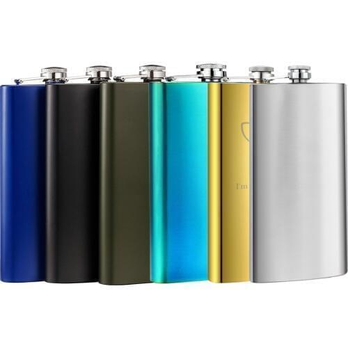 GENNISSY Pocket 12 OZ Hip Flask with Free Funnel 304 18/8 Stainless Steel 100% Leak Proof Flasks of Alcohol Whiskey Gift for Men