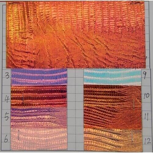 PU Laser chameleon lizards artificial leather fabric Laser holographic material faulx Metallic leather fabric