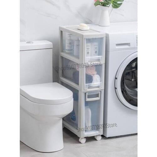 Toilet Crevice Shelf Bathroom Washing Machine Toilet Toilet Storage Artifact Decoration Layered Floor Cabinet Narrow