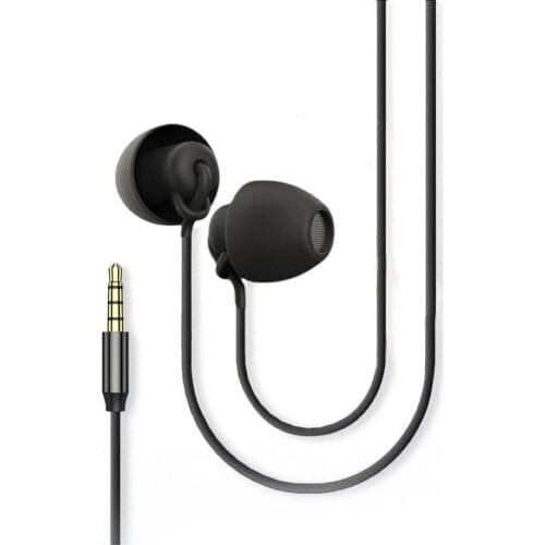 3.5mm Wired In-ear Powerful Bass Stereo Music Silicone Soundproof Sleeping Headset Earphone With Microphone