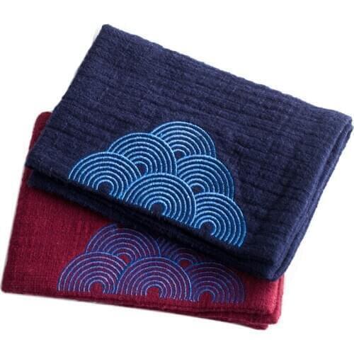 Tea Napkin Thicken Cotton Hemp Cloth for Tea Ceremony Accessories Retro Teapot Cleaning Towel 29*19cm