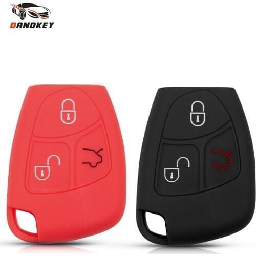 Dandkey Silicone Key Cover Case Shell 3 Buttons Keyless For Mercedes Benz W203 W211 CLK C180 E200 AMG C E S Class Accessories