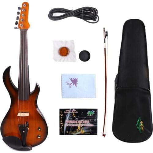 Violin Electric Violin Silent Nice Sound Solid wood White Blue Black 4/4 #4