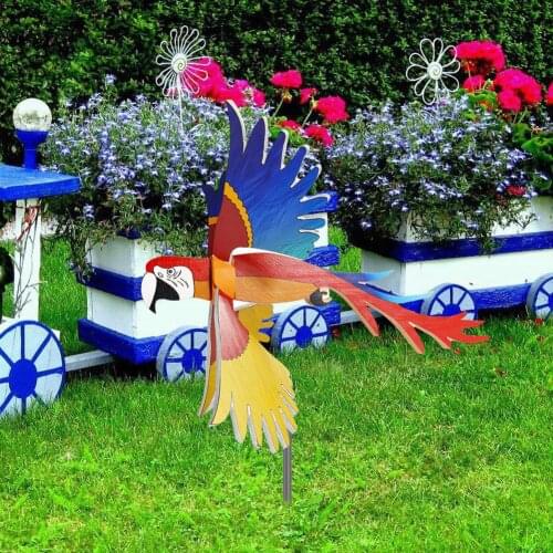 Whirligig-Asuka Series Windmill Whirly Parrots Garden Lawn Decoration Courtyard Farm Yard Animal Decorative Stakes Wind Spinners