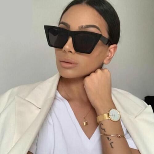 Vintage Woman Sunglasses Square glasses Personalized Cat Eye Sun Glasses female trend versatile glasses UV400 Lentes De Sol Muje