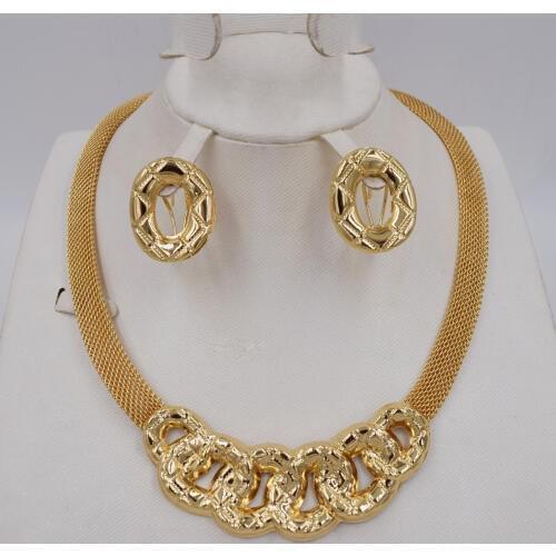 Jewelry Set For Women African Beads Jewelry Set Wedding Twist Weave Choker Necklace Bridal Dubai Ethiopian Jewellery Sets