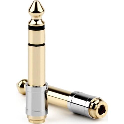 1PC 6.35mm 1/4" Male To 3.5mm 1/8" Female 6.35 to 3.5 Jack Headphone Audio Adapter Microphone Connector Converter Stereo Plug