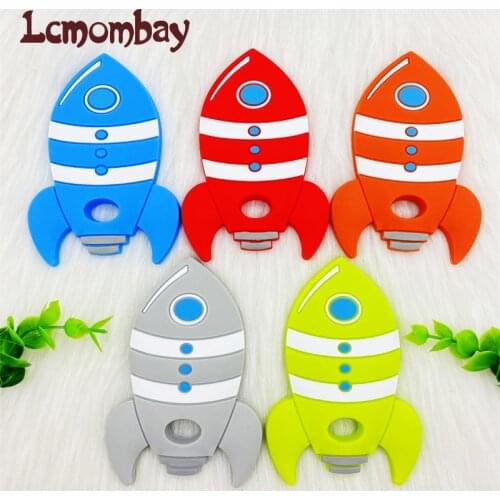 1PCS rocket Silicone Baby Teether rodent Baby Teething Toys Chewable Sensory Jewelry Gift Toy