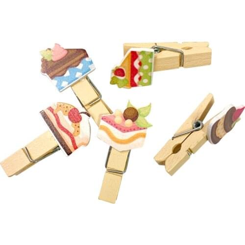 10pcs/pack DIY Creative Mini Cake Deco For Bedroom Photo Clothes Pegs Party Decorations
