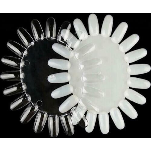 10x False Nail Art Acrylic Tips Practice Display Wheel Board Tool Round Palette Nail Polish Color Card Painting Display 2 Colors