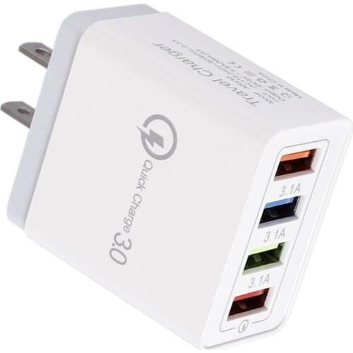 4 USB Port Colorful Charger Travel Charging Head Induction charger USB Quick Mobile Phone Charger Phone Adapter