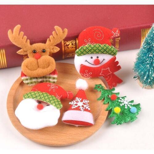 5pcs/lot mixed Polyester Felt Christmas tree/Snowflake Patch Applique Scrapbooking Craft Sticker Non-woven Patch DIY CP2325