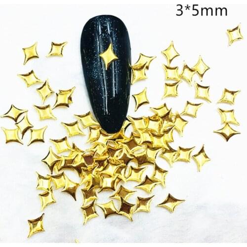 500pcs/pack Japan Korea 3D Nail Art Decorations Metal Star Rivet Nail Accessories Alloy Nail Parts DIY Nail Tips Supplies