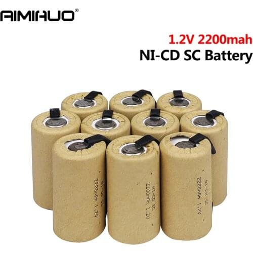 High Capacity 2200mAh 1.2V SC Screwdriver Electric Drill Batteries for Replace Bosh Dewalt Power Tool Pack Parts NICD SC Battery