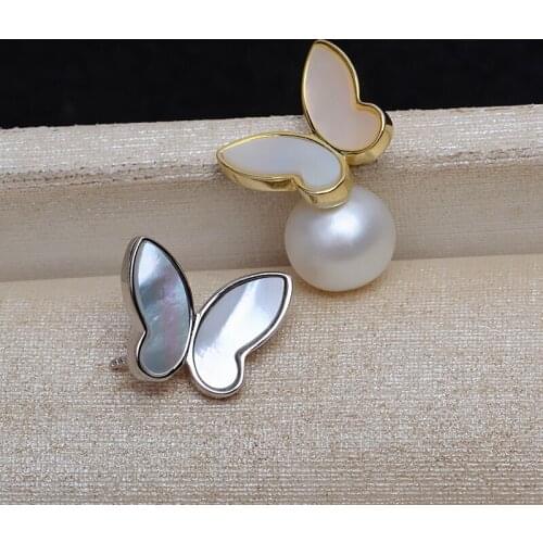 Butterfly 925 Sterling Silver Pendant Mounts Findings Settings Jewelry Fittings Women Accessories for Pearls Beads Stones