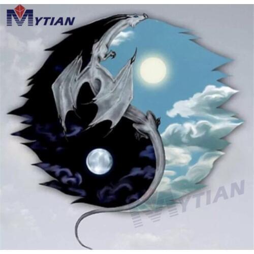 Yin Yang,Sun,Moon Dragon Diamond Painting Mosaic Rhinestones Embroidery Art Kit Home Decor Wall Sticker Full Drills Cross Stitch