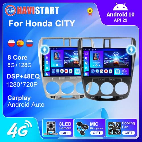 2Din Android 10 Car Radio GPS Multimedia Player For Honda CITY 2011 2012 2013 2014 2015 2016 Stereo Navigation WIFI 4G BT No DVD