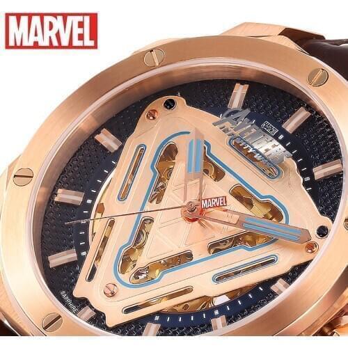 Disney Automatic Wristwatches Mens Marvel Stainless Steel Hollow 5Bar Mens Watches Fashion Metal Bottons Watch Manxury Watch