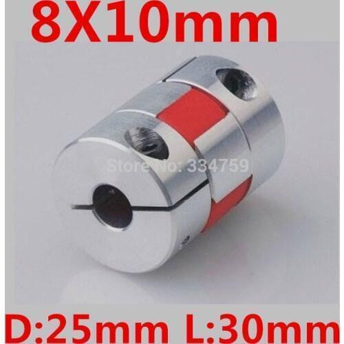 Free Shipping 8mm to 10mm servo motor coupler jaw shaft coupling spider flexible shaft couplings 4pcs/lot