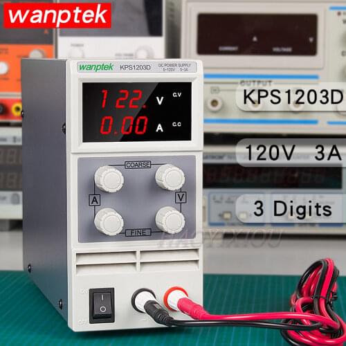 KPS1203D Variable DC Power Supply 120V 3A Adjustable Switching Regulated Power Supply Digital with Alligator Leads lab Equipment
