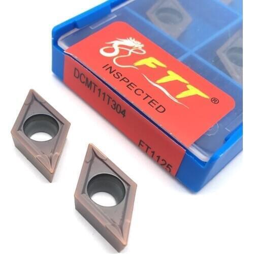 DCMT11T304 DCMT11T308 FT1125 Turning Tools Carbide Inserts Lathe Tool For Processing Stainless Steel