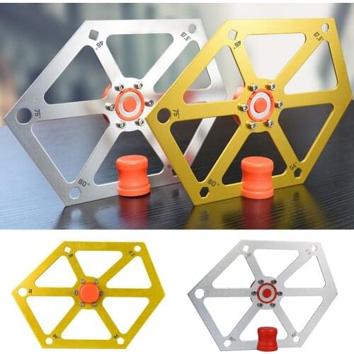 Woodworking Angle Ruler Adjustable Angle Multifunctional Magnetic Aluminum Hexagon Protractor Gauge Measuring Tool Gold/Silver