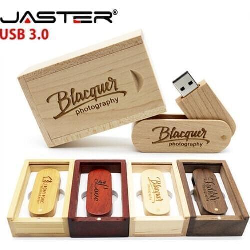 JASTER USB 3.0 wooden saber usb+box flash drive pendrive 4GB 8GB 16GB 32GB 64GB customer LOGO wedding gift(10 PCS free LOGO)
