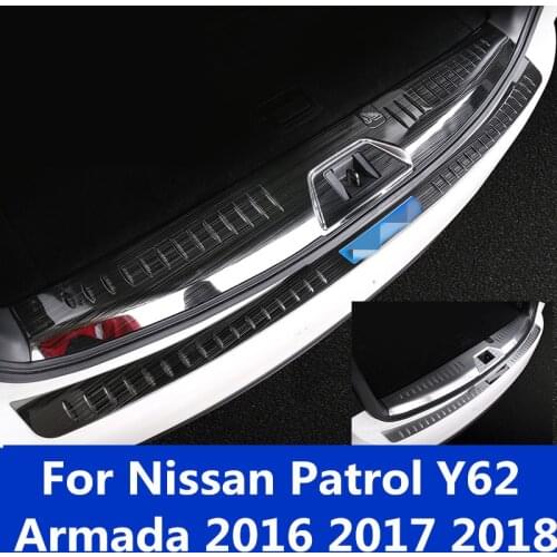 For Nissan Patrol Y62 Armada 2016-2018 Stainless Steel threshold Article Welcome pedal Rear Guard Tailgate decoration Strip