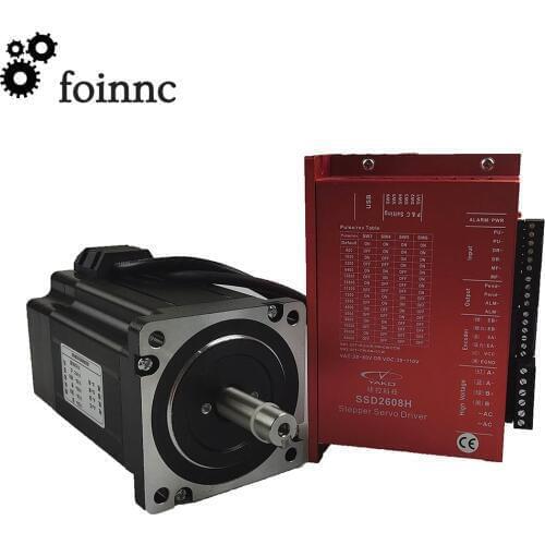 YAKO nema34 2-phase hybrid servo motor and driver YK286EC118A1 + SSD2608H driver 8.2N.m motor and driver Closed loop motor