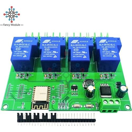 ESP8266 DC7-28/5V DC7-80/5V WIFI Single Dual Four 1 2 4 Channel 30A Relay Module ESP-12F Development Board