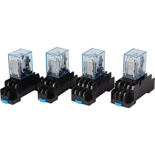 JQX-13F-MY2NJ 8 Pins Contact Form DPDT With Socket Base 220V 5A Coil Power Rate of Work Relay HH52P-L