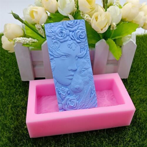 Man Wolf Bar Soap Mold Silicone Molds for Soap Mousee Cake Decorating Scented Gypsum Wax Mold