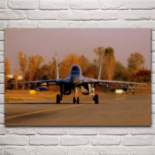 Mig 29 fighter taking off aircraft artwork fabric posters on the wall picture home living room decoration for bedroom KM246