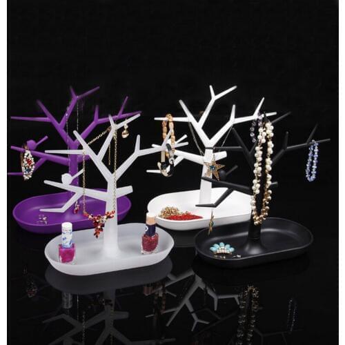 Mordoa Creative Key Holder Nail Polish Pendants Rings Earrings Hanger Jewelry Rack Organizer Shelf Display Rack Bird Tree Shape