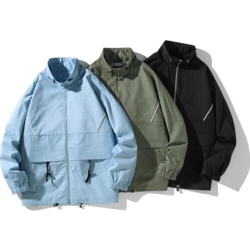 Oversized Cotton Jacket Mens Fashion Solid Color Multi-pocket Coat Jackets Men Streetwear Loose Hip Hop Bomber Jacket Woman 5XL