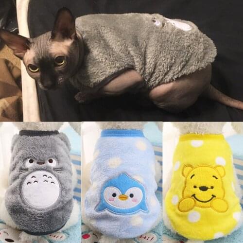 Cute Cartoon Cat Costumes Clothes for Small Cats Dogs Winter Warm Soft Fleece Kitty Kitten Clothing Outfits Pet Cat Coat Jackets