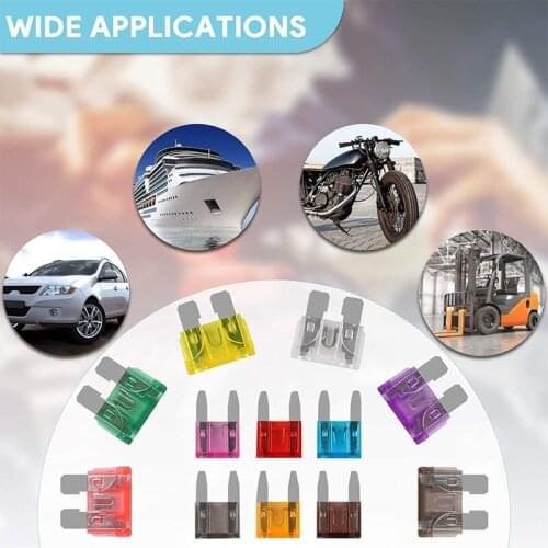 Blade Fuses Assortment Kit Corrosion Resistance Blade-type Automotive Fuses Replacement with Fuse Puller Plastic Case J60F