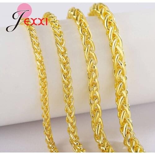 New Brand Design Luxury Women & Men White Gold Choker 50 CM Length Chain Necklaces Fashion Jewelry Lobster Claps Necklace Joyas