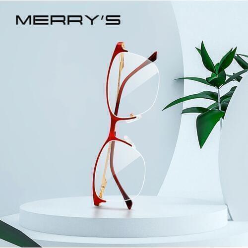 MERRYS DESIGN Prescription Optical Glasses Half Frame Fashion Trending alloy Glasses Frame Women Glasses Cat Eyeglasses S2006