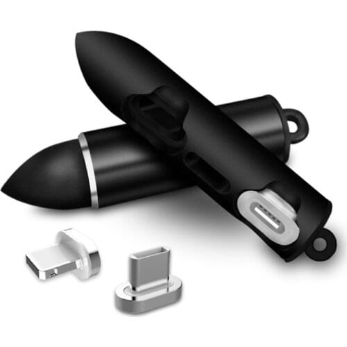 Portable Magnetic Plug Box Adapter Metal Storage Container For IPhone Micro USB-C Type C Magnet Charger Cable Connector